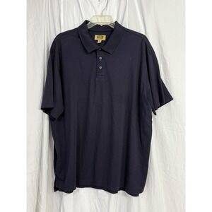 Foundry Quick‎  Dri Polo Golf Shirt Men Sz 3XL Navy Print Short Sleeve